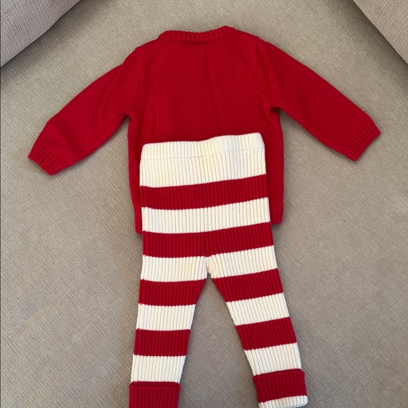 Red Reindeer Sweater and Striped Pants Set- Hanna Andersson - Picture 5 of 8